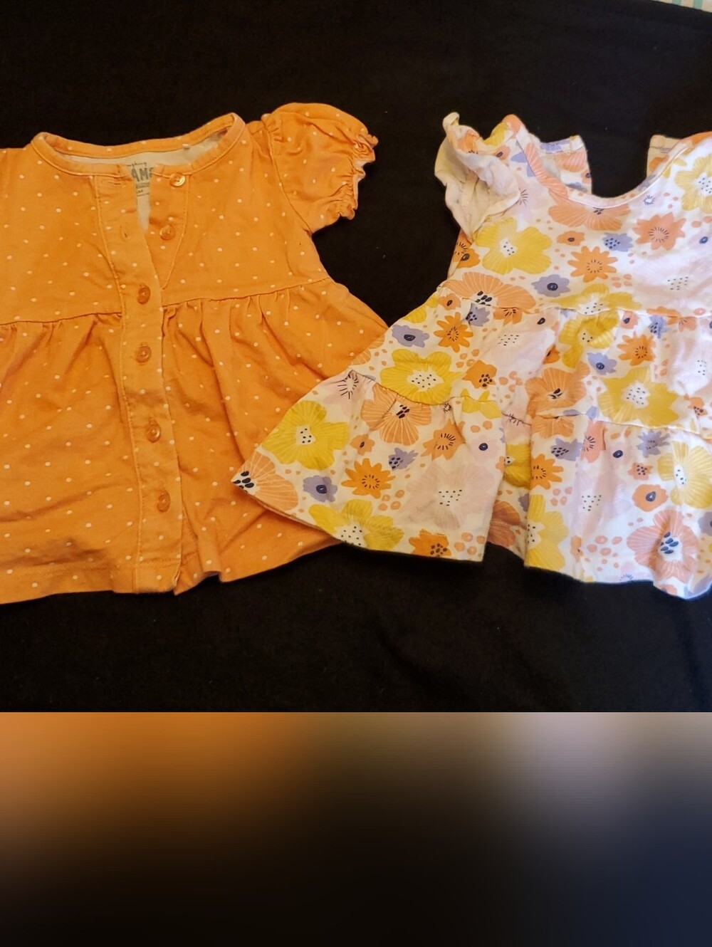 Two Orange & Floral Baby Dress